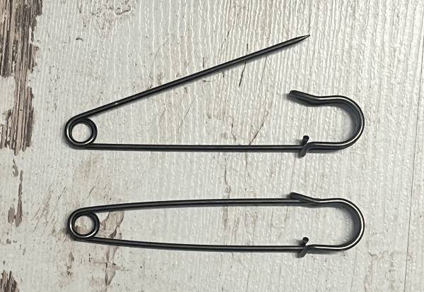 Sicherheitsnadel für Startnummern 10 cm lang antik
